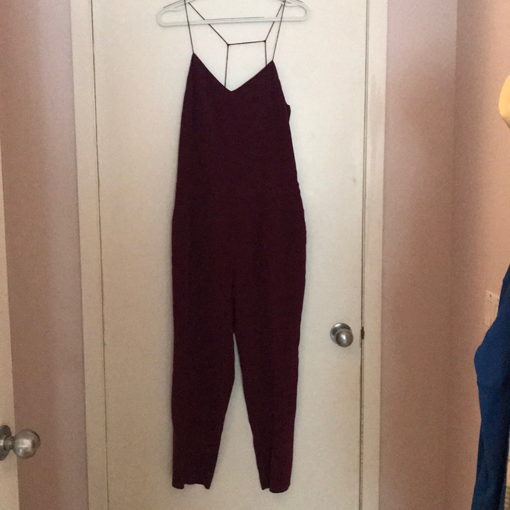 Plum jump suit